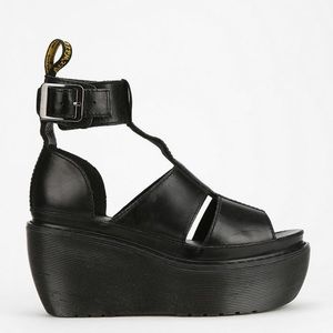 Dr Martens Bessie Platform Sandals Black Leather size 10